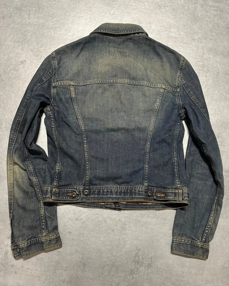 2000s Dolce & Gabbana Grey Distressed Aged Denim Jacket (S) ZjvQMDX 12