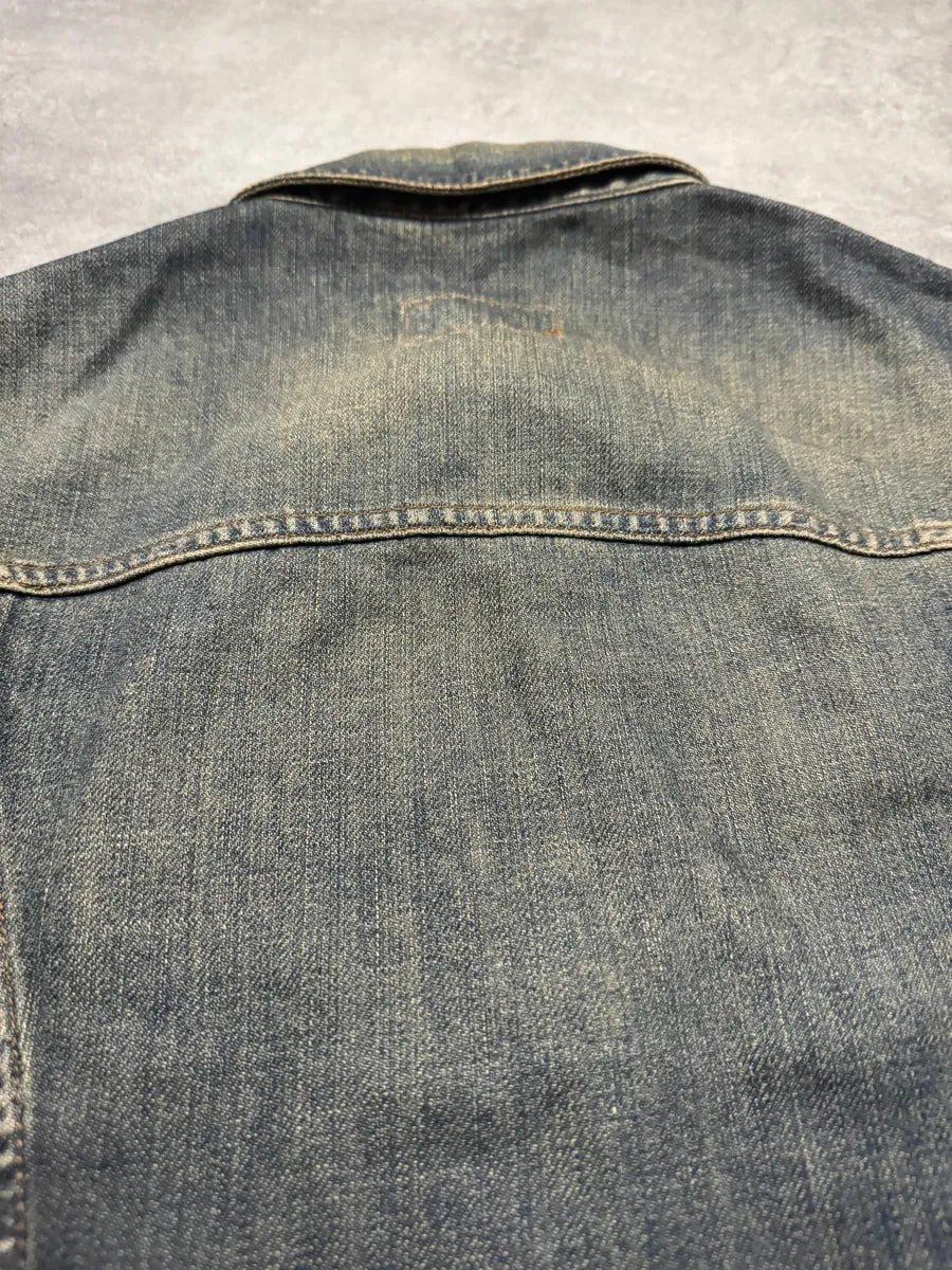 2000s Dolce & Gabbana Grey Distressed Aged Denim Jacket ZjvQMDX 4