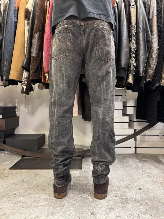2000s Dolce & Gabbana Grey Distressed Denim Jeans JKRgnuD 3