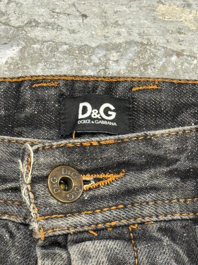 2000s Dolce & Gabbana Grey Distressed Denim Jeans JKRgnuD 9