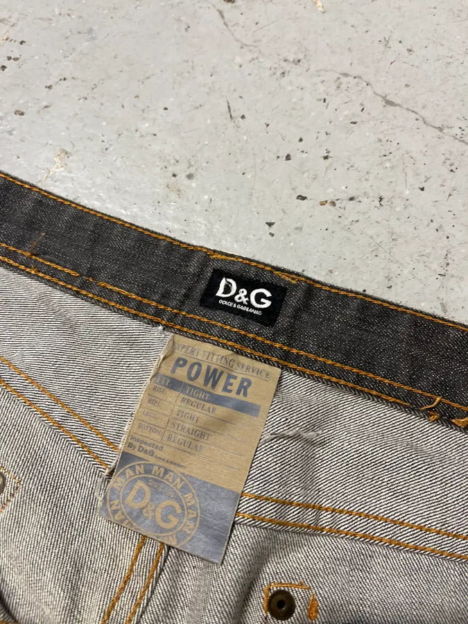 2000s Dolce & Gabbana Grey Distressed Denim Jeans tPJWRGe 10