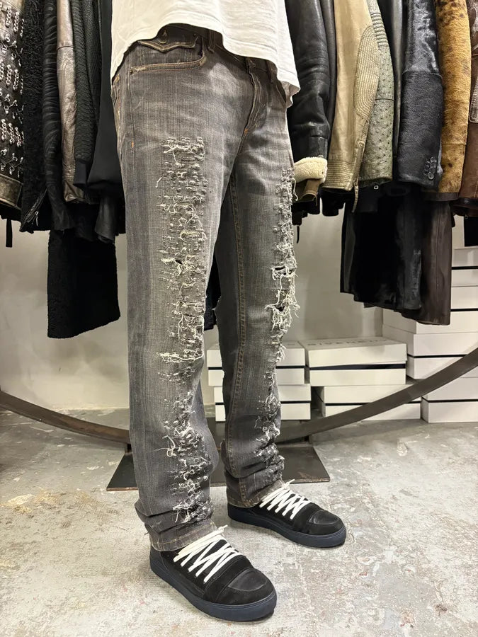 2000s Dolce & Gabbana Grey Distressed Denim Jeans tPJWRGe 2