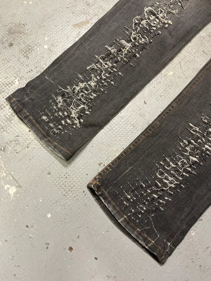 2000s Dolce & Gabbana Grey Distressed Denim Jeans tPJWRGe 6