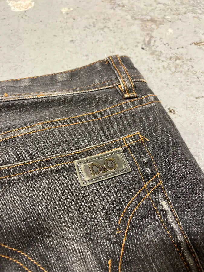 2000s Dolce & Gabbana Grey Distressed Denim Jeans tPJWRGe 9