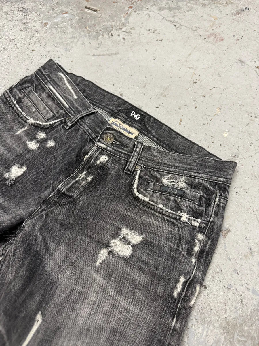 2000s Dolce & Gabbana Grey Distressed Denim Jeans XIvTNuV 11