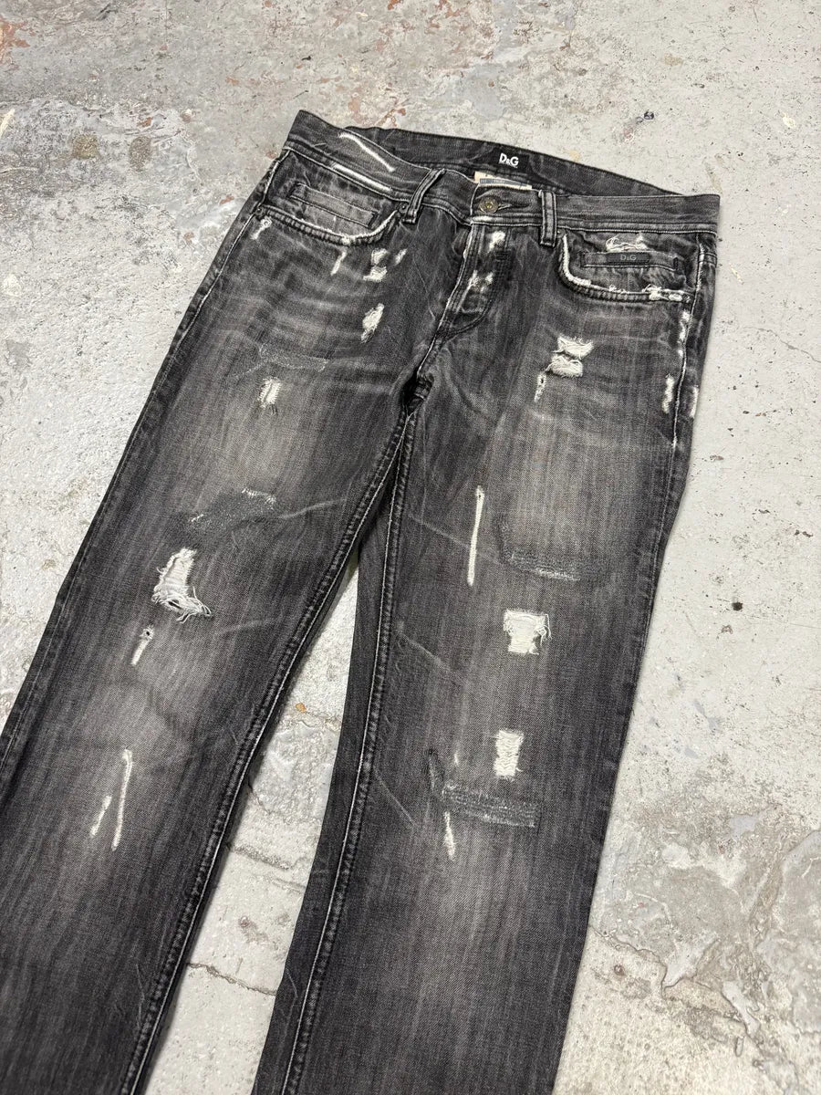 2000s Dolce & Gabbana Grey Distressed Denim Jeans XIvTNuV 5