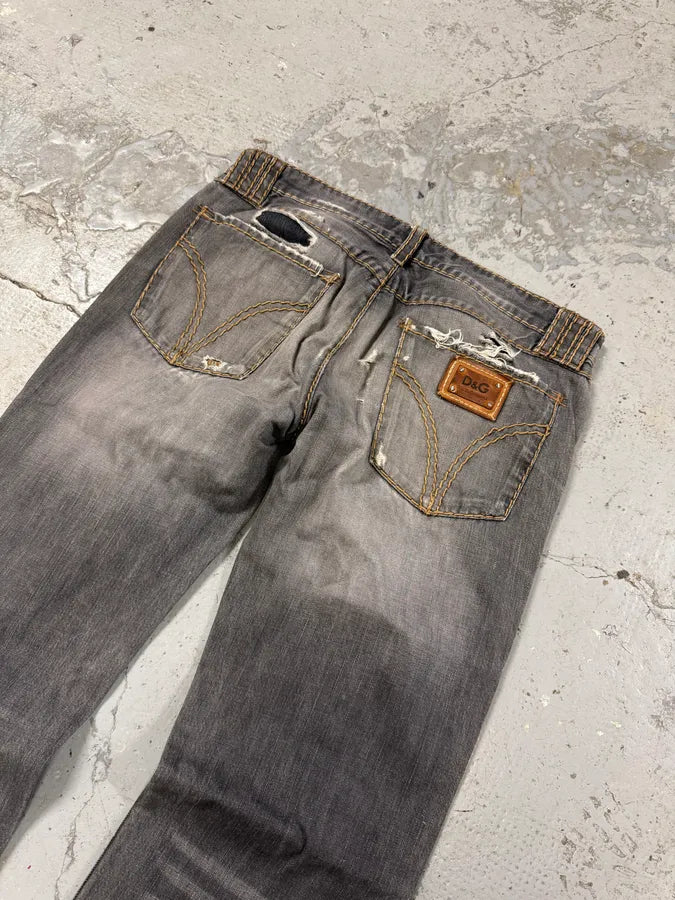 2000s Dolce & Gabbana Grey Distressed Denim Jeans YiRpqES 4