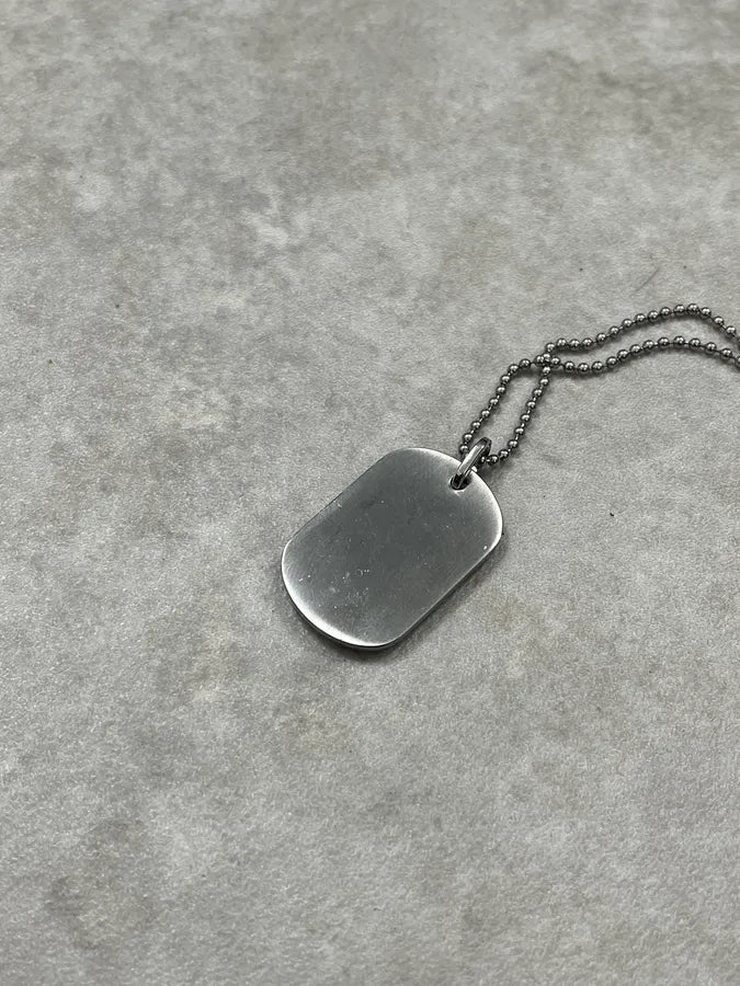 2000s Dolce & Gabbana Grey Dog Tag Necklace efdPrzn 5