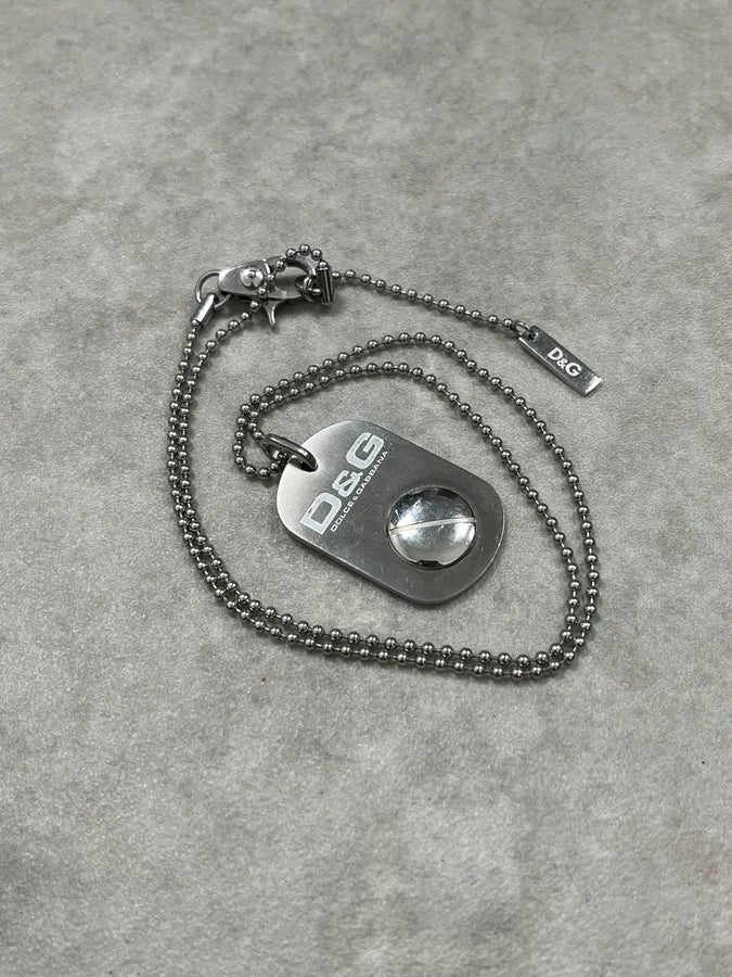 2000s Dolce & Gabbana Grey Dog Tag Necklace efdPrzn 3