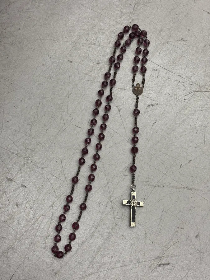 Archive Faded Purple Beaded Cross Rosary Necklace  efdPrzn 7