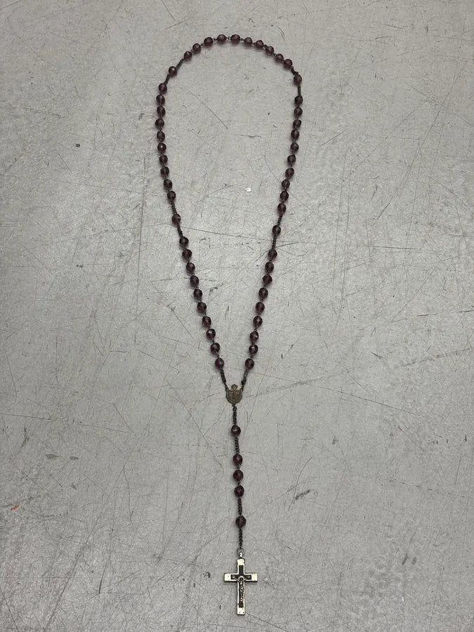 Archive Faded Purple Beaded Cross Rosary Necklace  efdPrzn 0