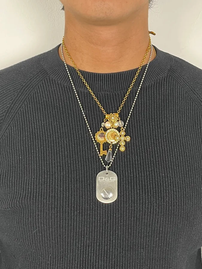 2000s Dolce & Gabbana Grey Dog Tag Necklace efdPrzn 1