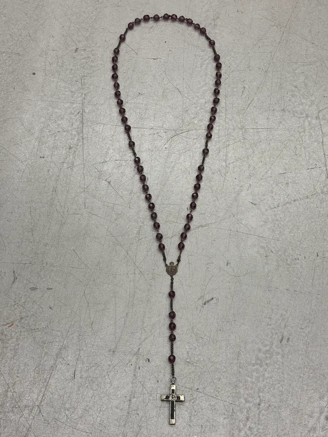 Archive Faded Purple Beaded Cross Rosary Necklace  efdPrzn 4