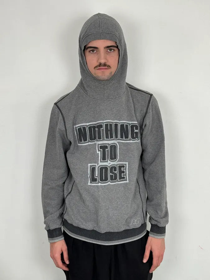 2000s Dolce & Gabbana Grey Embroidered Nothing to Lose Hoodie exJRiTo 1