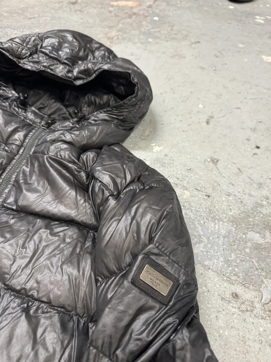 2000s Dolce & Gabbana Grey Eroded Puffer Jacket (L) rmnTCOK 11