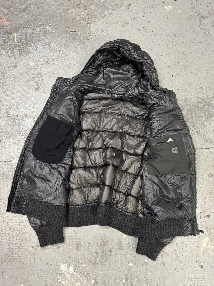 2000s Dolce & Gabbana Grey Eroded Puffer Jacket (L) rmnTCOK 5