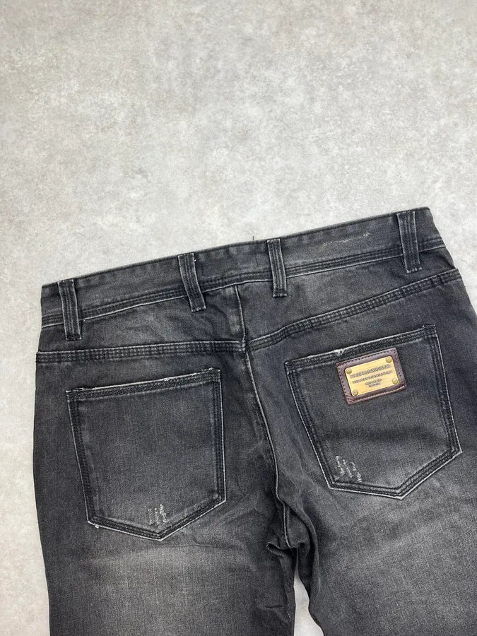 2000s Dolce & Gabbana Grey Faded Denim Shorts Ikciozk 7