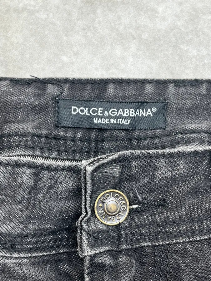 2000s Dolce & Gabbana Grey Faded Denim Shorts Ikciozk 11