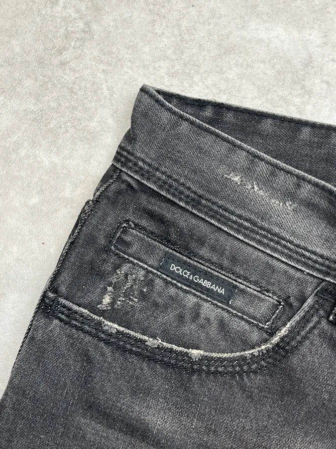 2000s Dolce & Gabbana Grey Faded Denim Shorts Ikciozk 8
