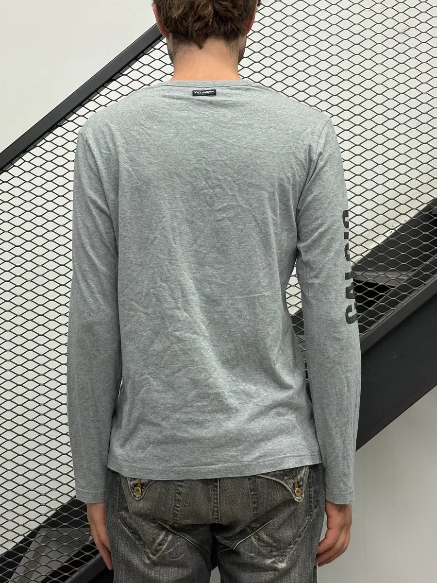 AW2004 Dolce & Gabbana Grey Germany Football Longsleeve  dxqVsFw 2
