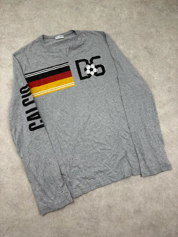 AW2004 Dolce & Gabbana Grey Germany Football Longsleeve  dxqVsFw 3