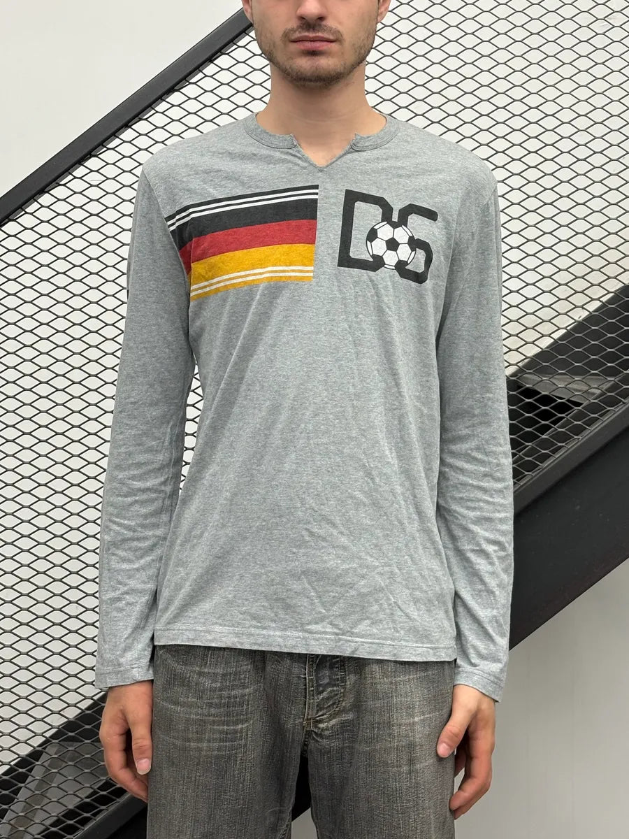 AW2004 Dolce & Gabbana Grey Germany Football Longsleeve  dxqVsFw 1
