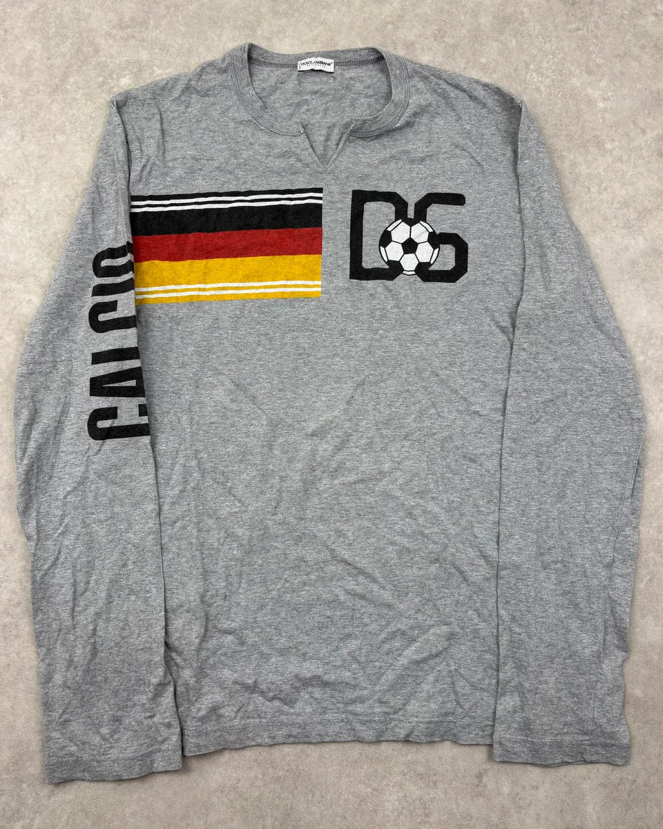 AW2004 Dolce & Gabbana Grey Germany Football Longsleeve  dxqVsFw 0