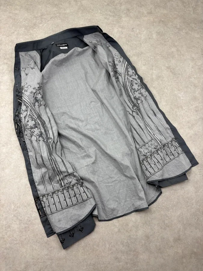 2010s Dolce & Gabbana Grey Gothic Catholic Embellished Shirt HrtjdmF 6