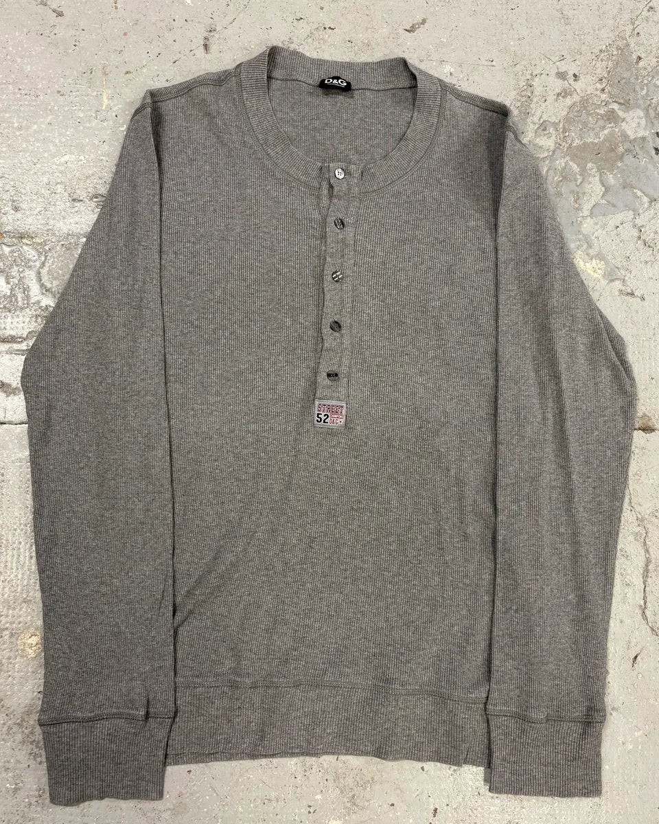 2000s Dolce & Gabbana Grey Henley Longsleeves (S/M) FeqjnhM 0