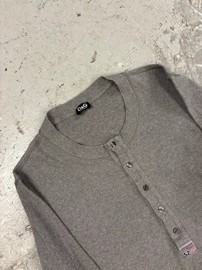 2000s Dolce & Gabbana Grey Henley Longsleeves (S/M) FeqjnhM 4