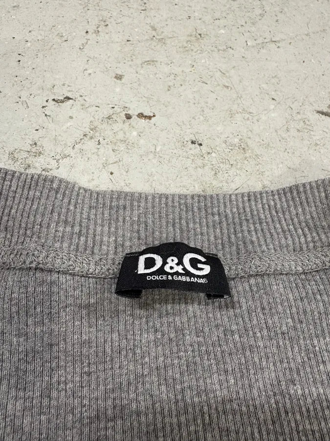 2000s Dolce & Gabbana Grey Henley Longsleeves (S/M) FeqjnhM 7