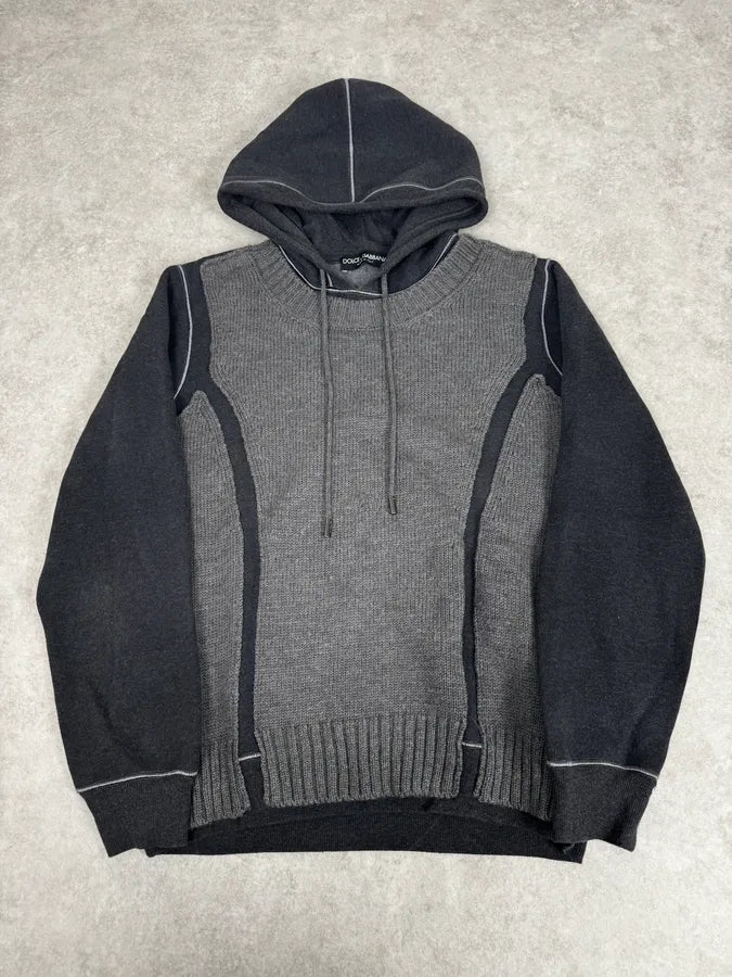 FW2013 Dolce & Gabbana Grey Hooded Sweater UJjERZy 0