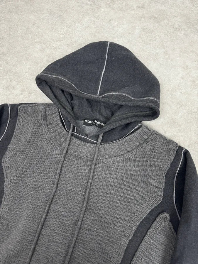 FW2013 Dolce & Gabbana Grey Hooded Sweater UJjERZy 4