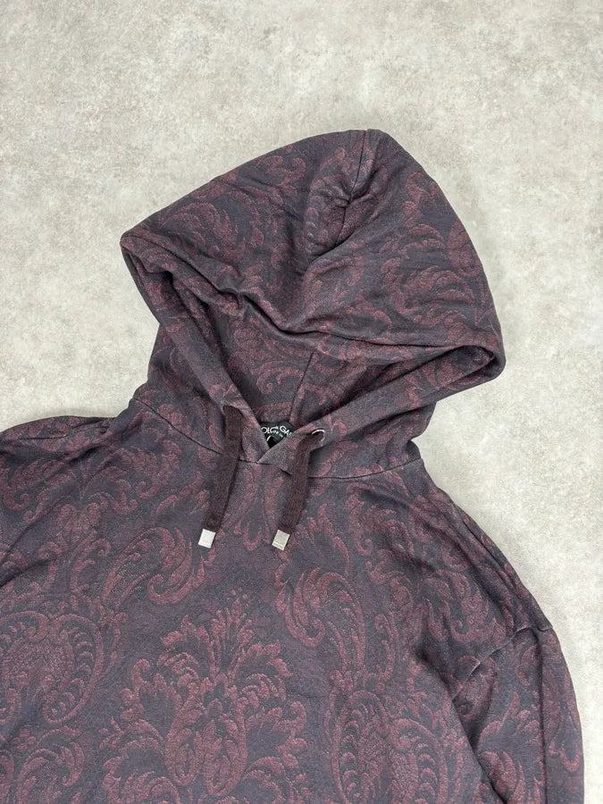 2010s Dolce & Gabbana Bordeaux Monogram Jacquard Hoodie DVYiTvV 3