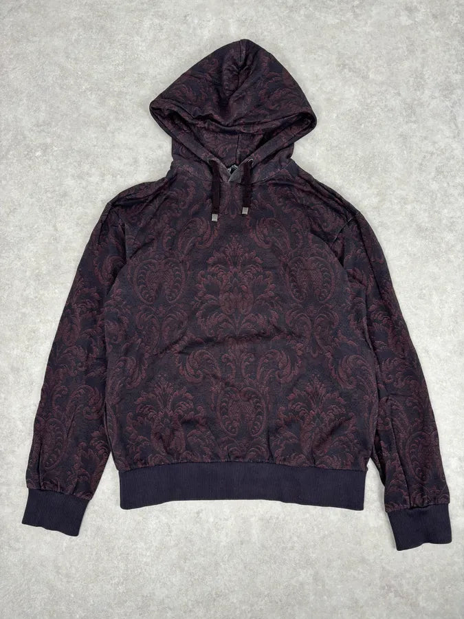2010s Dolce & Gabbana Bordeaux Monogram Jacquard Hoodie DVYiTvV 0
