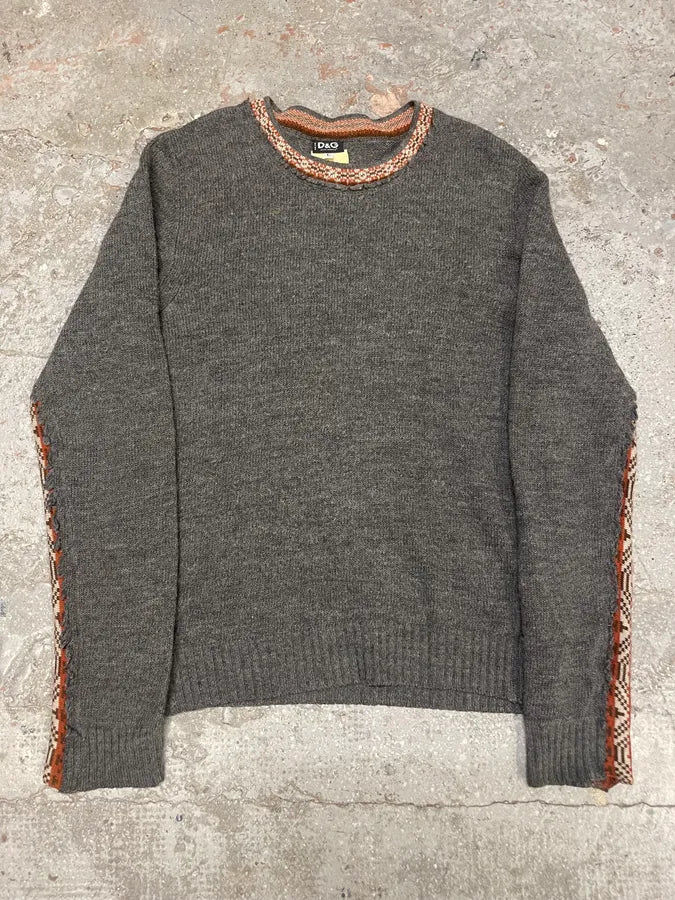 2000s Dolce & Gabbana Grey Indian Sweater (S/M) wqVqNdO 0
