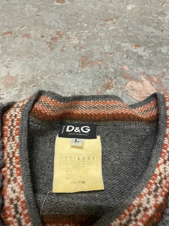 2000s Dolce & Gabbana Grey Indian Sweater (S/M) wqVqNdO 8