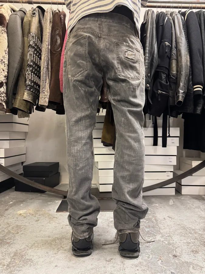 2000s Dolce & Gabbana Grey Irregular Denim Jeans QVSGvEk 3