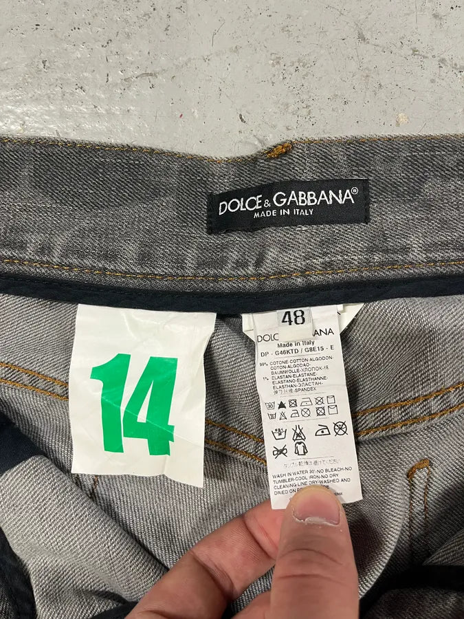 2000s Dolce & Gabbana Grey Irregular Denim Jeans QVSGvEk 9