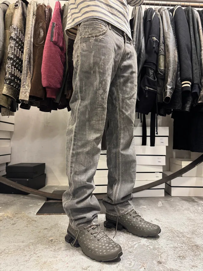 2000s Dolce & Gabbana Grey Irregular Denim Jeans QVSGvEk 2