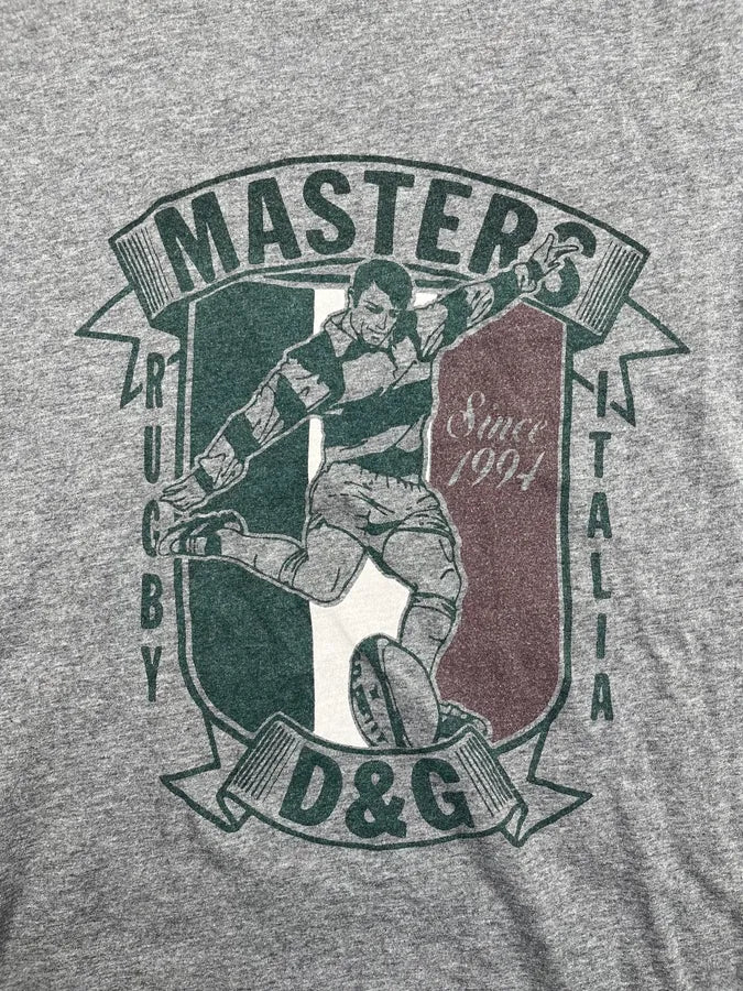 2000s Dolce & Gabbana Grey Italian Rugby Masters T-Shirt RTYdmsA 8
