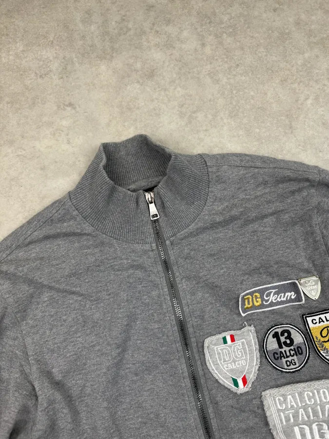 2000s Dolce & Gabbana Grey Italian Sports Zip-up Sweater vgerLyD 4