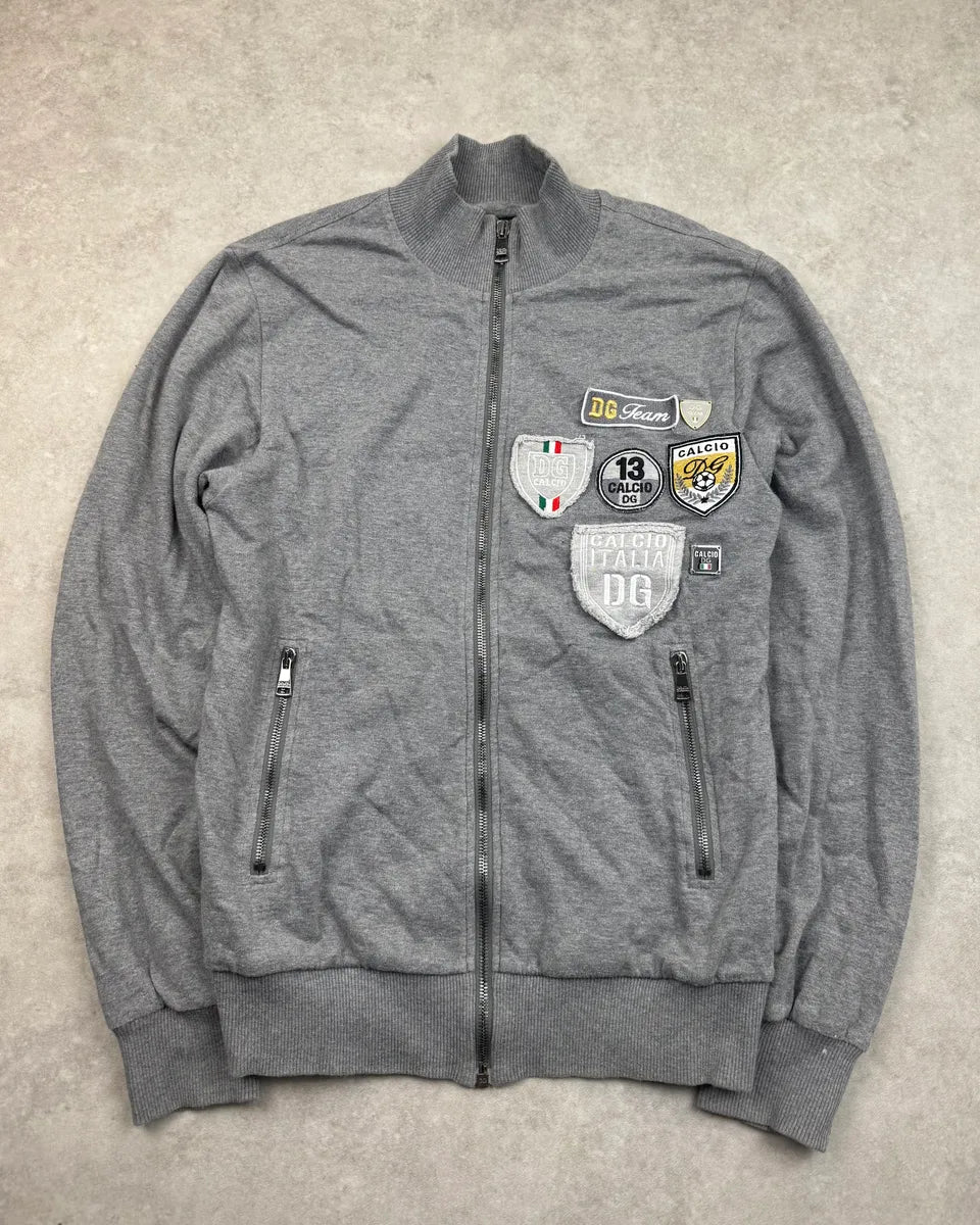 2000s Dolce & Gabbana Grey Italian Sports Zip-up Sweater vgerLyD 0