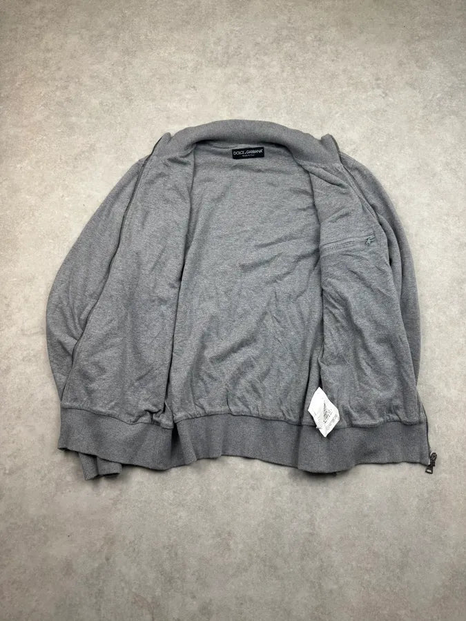 2000s Dolce & Gabbana Grey Italian Sports Zip-up Sweater vgerLyD 7