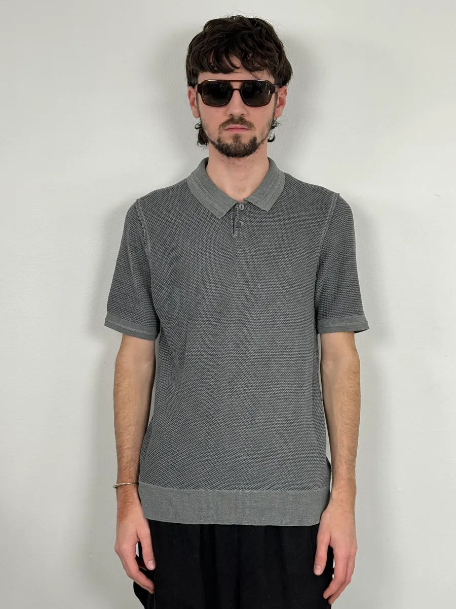 2000s Dolce & Gabbana Grey Knit Polo Shirt LGHqAEW 0