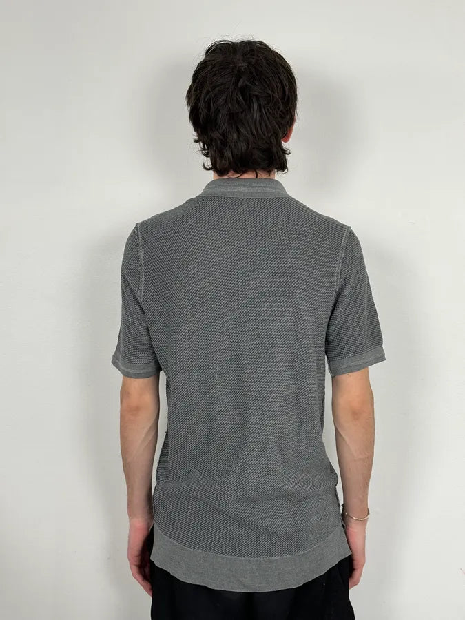 2000s Dolce & Gabbana Grey Knit Polo Shirt LGHqAEW 2