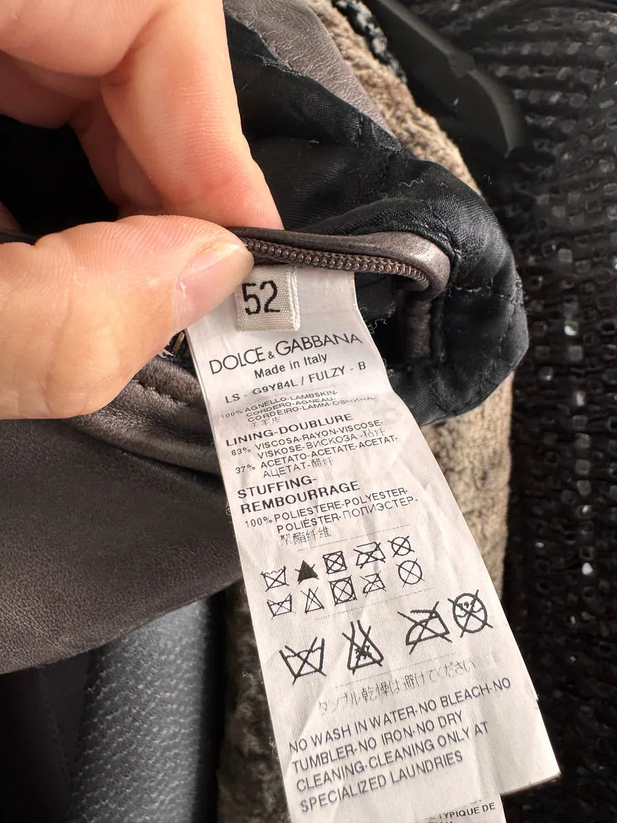 2000s Dolce & Gabbana Grey Lambskin Leather Jacket tHJmjGz 6