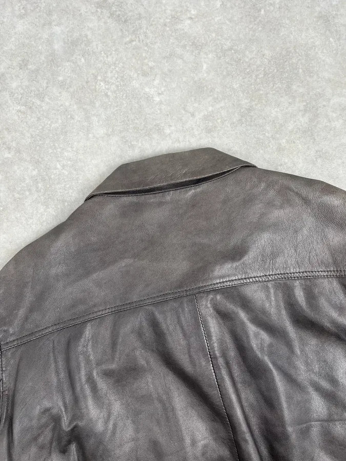 2000s Dolce & Gabbana Grey Lambskin Leather Jacket tHJmjGz 5