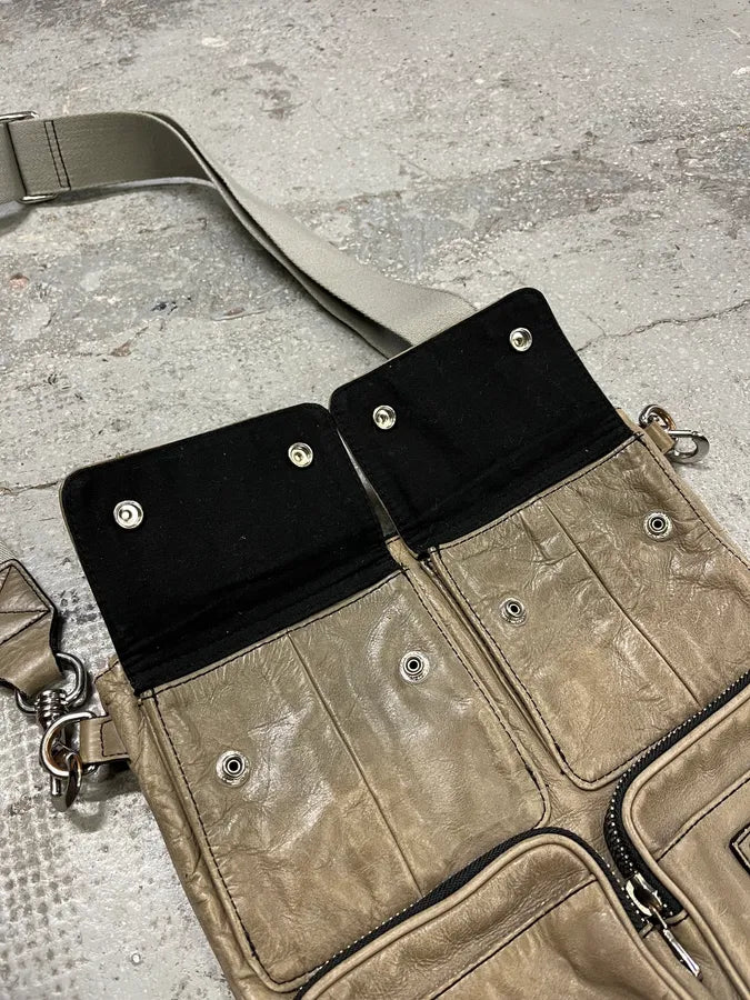 2000s Dolce & Gabbana Grey Leather Cargo Shoulder Bag (OS) DKdufJw 6