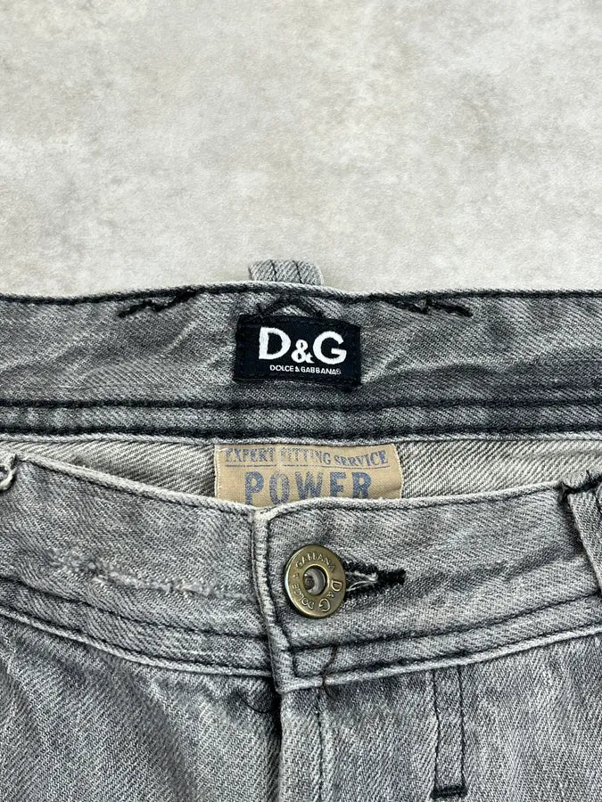 2000s Dolce & Gabbana Grey Light Distressed Denim Jeans oTQrtoM 11
